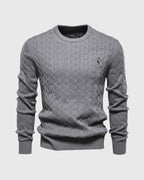 Pull torsadé homme en maille, dix coloris, du M au 3XL, gris
