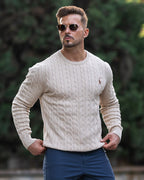 Pull torsadé homme en maille, dix coloris, du M au 3XL
