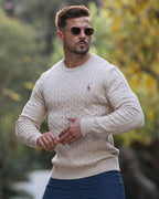 Pull torsadé homme en maille, dix coloris, du M au 3XL