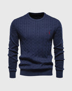 Pull torsadé homme en maille, dix coloris, du M au 3XL, bleu marine