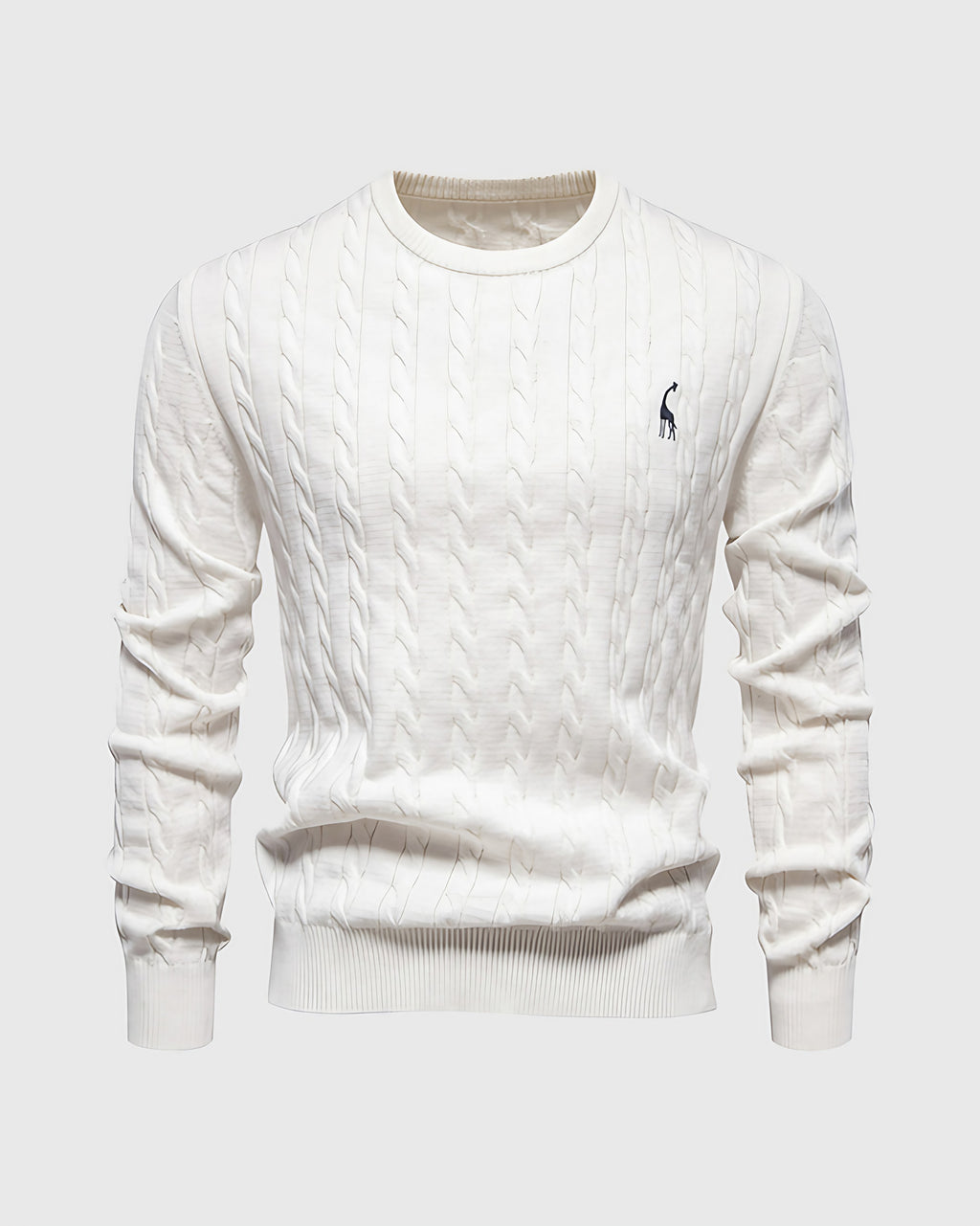 Pull torsadé homme en maille, dix coloris, du M au 3XL, blanc