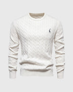 Pull torsadé homme en maille, dix coloris, du M au 3XL, blanc