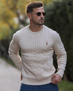 Pull torsadé homme en maille, dix coloris, du M au 3XL