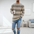 Pull homme de mi-saison, coupe moderne, quatre coloris, kaki
