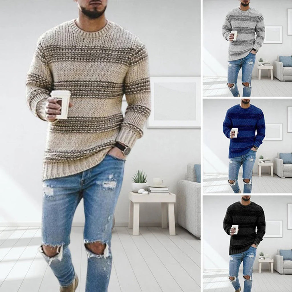 Pull homme de mi-saison, coupe moderne, quatre coloris