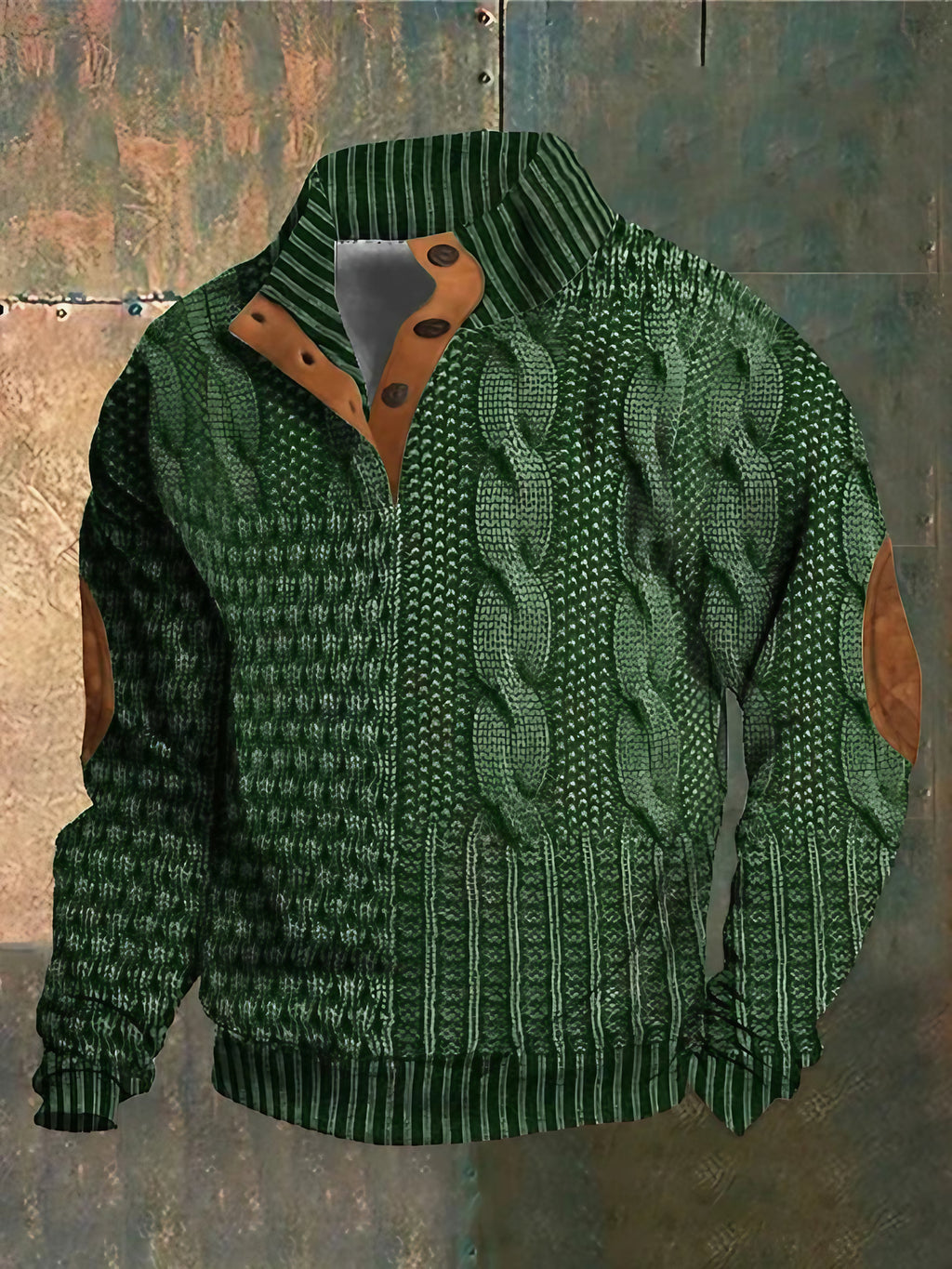 Pull homme en tricot à col boutonné, huit coloris, du S au 5XL, vert