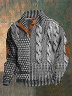 Pull homme en tricot à col boutonné, huit coloris, du S au 5XL, gris clair