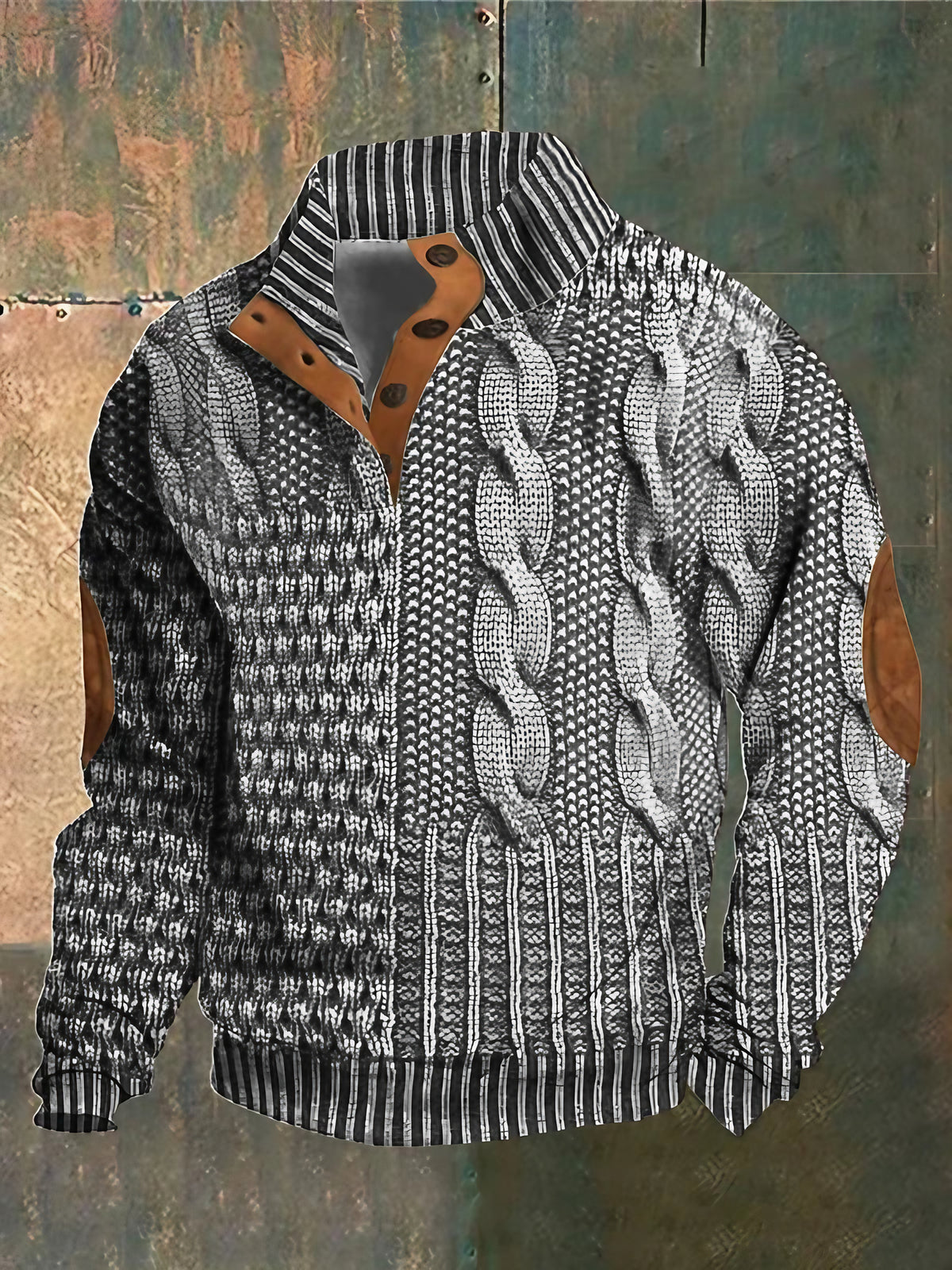 Pull homme en tricot à col boutonné, huit coloris, du S au 5XL, gris clair