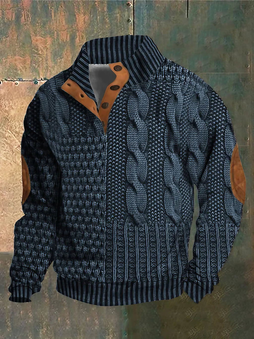 Pull homme en tricot à col boutonné, huit coloris, du S au 5XL, bleu