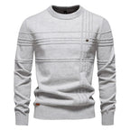 Pull en tricot homme coupe classique, lavable en machine, gris