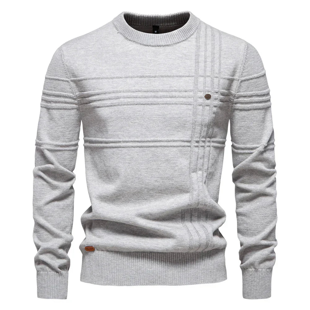 Pull en tricot homme coupe classique, lavable en machine, gris