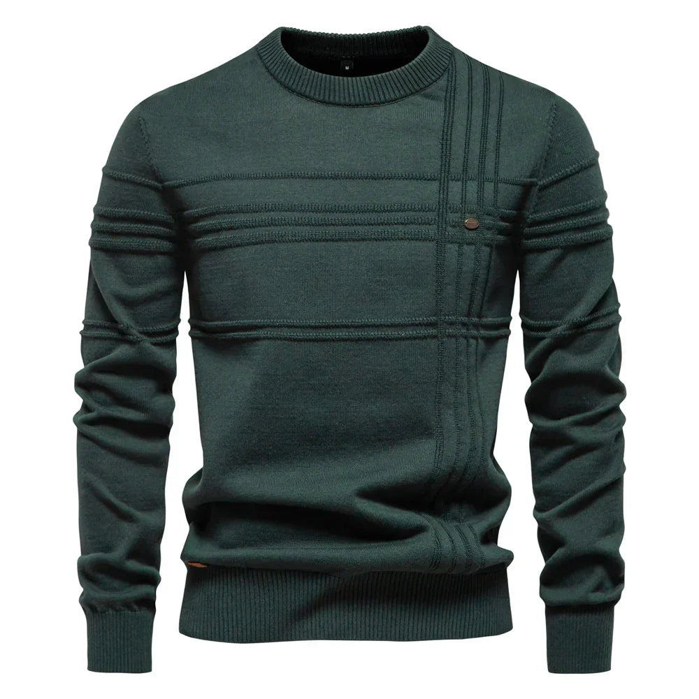 Pull en tricot homme coupe classique, lavable en machine, vert