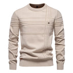 Pull en tricot homme coupe classique, lavable en machine, beige