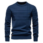 Pull en tricot homme coupe classique, lavable en machine, bleu