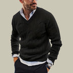 Pull en maille douce homme, coupe soignée, quatre coloris, noir