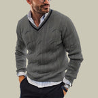 Pull en maille douce homme, coupe soignée, quatre coloris, gris
