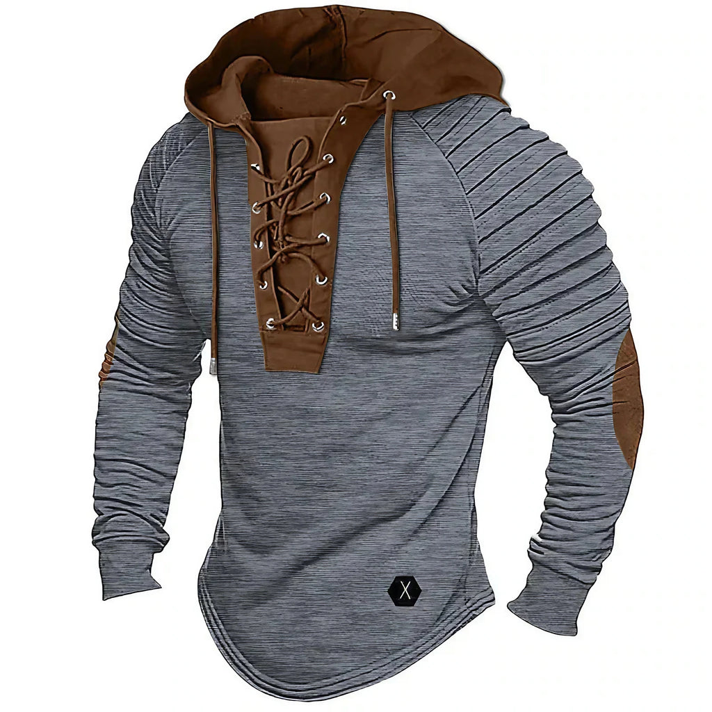 Pull homme d'hiver, poignets et ourlet côtelés, quatre coloris, gris