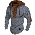 Pull homme d'hiver, poignets et ourlet côtelés, quatre coloris, gris