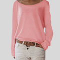 Pull léger femme à col rond, six coloris, du XS au 4XL, rose