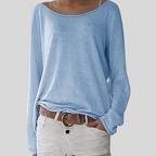 Pull léger femme à col rond, six coloris, du XS au 4XL, bleu