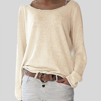 Pull léger femme à col rond, six coloris, du XS au 4XL, beige