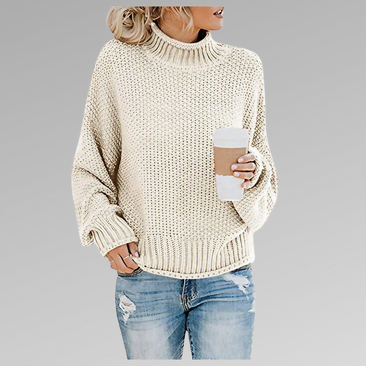 Pull femme en maille tricotée chaud, neuf coloris, du S au 3XL, blanc