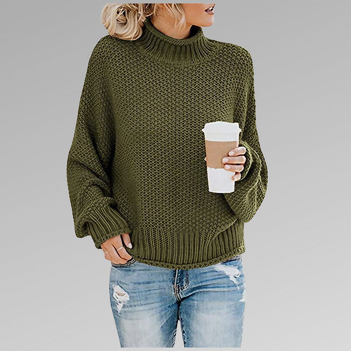 Pull femme en maille tricotée chaud, neuf coloris, du S au 3XL, vert