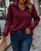 Pull col V femme coupe ajustée, six coloris, du S au 2XL, rouge