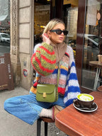 Pull multicolore femme coupe ajustée, du XS au 3XL