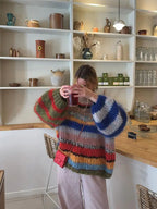 Pull multicolore femme coupe ajustée, du XS au 3XL