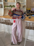 Pull multicolore femme coupe ajustée, du XS au 3XL