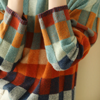 Pull oversize femme à col roulé, coloris orange