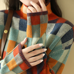 Pull oversize femme à col roulé, coloris orange