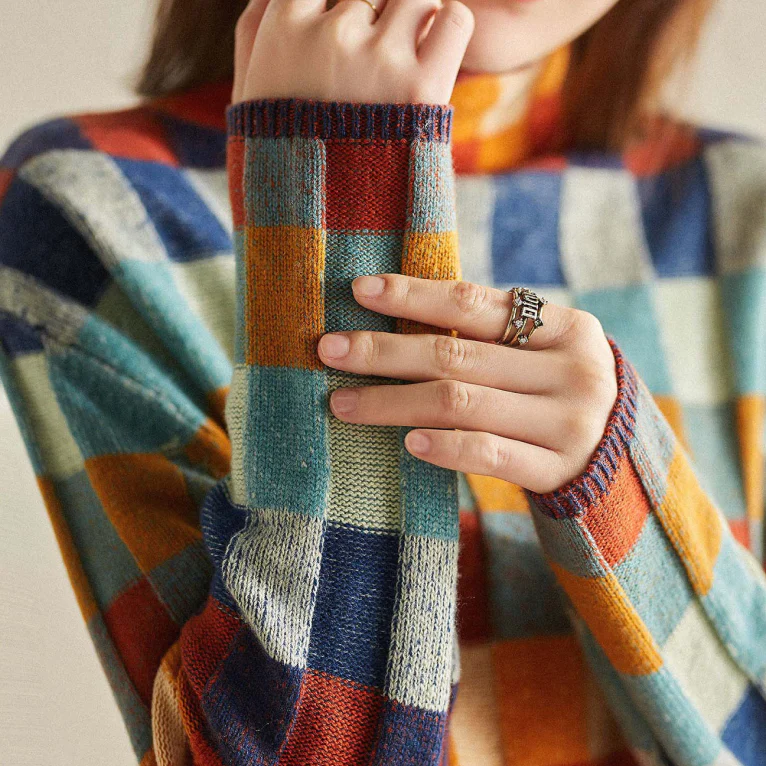 Pull oversize femme à col roulé, coloris orange
