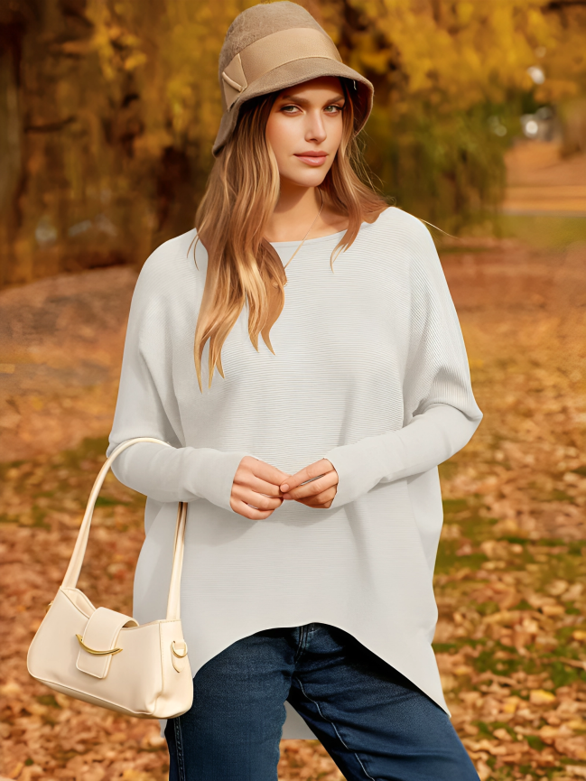 Pull oversize femme pour l'automne et l'hiver, du S au XL, blanc