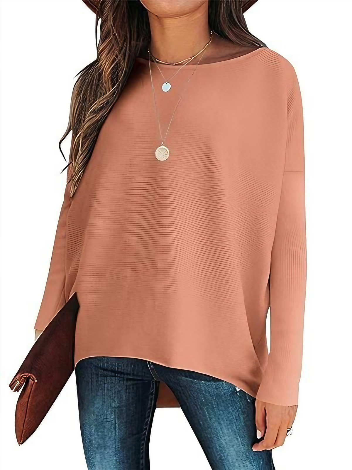 Pull oversize femme pour l'automne et l'hiver, du S au XL, ambre