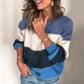 Pull rayé femme pour l'automne, six coloris, du S au XL, bleu