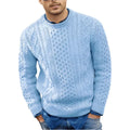 Pull torsadé homme chaud, six coloris, du XS au 4XL, bleu clair
