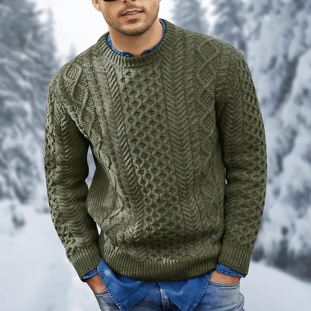 Pull torsadé homme chaud, six coloris, du XS au 4XL, vert