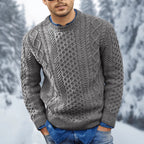 Pull torsadé homme chaud, six coloris, du XS au 4XL, gris