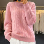Pull torsadé femme en maille, six coloris, du XS au 3XL, rose