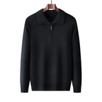 Pull en maille homme à col zippé, cinq coloris, du S au 2XL, noir