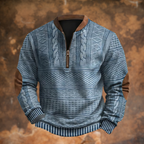 Pull zippé homme en tricot, manches longues, du XS au 5XL, bleu
