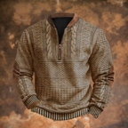 Pull zippé homme en tricot, manches longues, du XS au 5XL, kaki