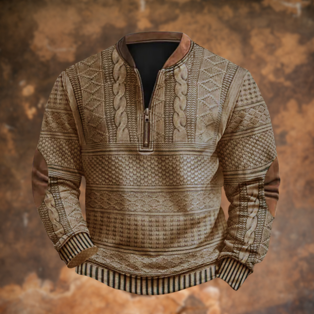 Pull zippé homme en tricot, manches longues, du XS au 5XL, kaki