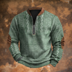 Pull zippé homme en tricot, manches longues, du XS au 5XL, vert