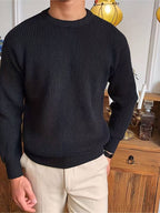 Pull homme tricoté chaud pour l'hiver, du S au 2XL, noir