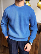 Pull homme tricoté chaud pour l'hiver, du S au 2XL, bleu