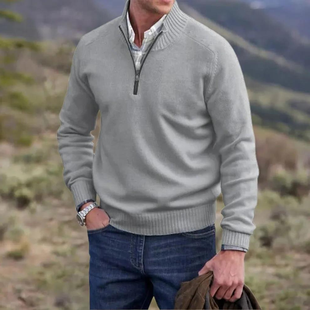Pull zippé homme col montant, demi-zip, dix coloris