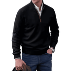 Pull zippé homme col montant, demi-zip, dix coloris, noir